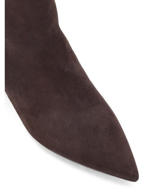 Sergio Levantesi Brown Pointed-Toe Suede Ankle Boots