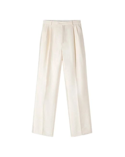 Sandro White Satin Trousers