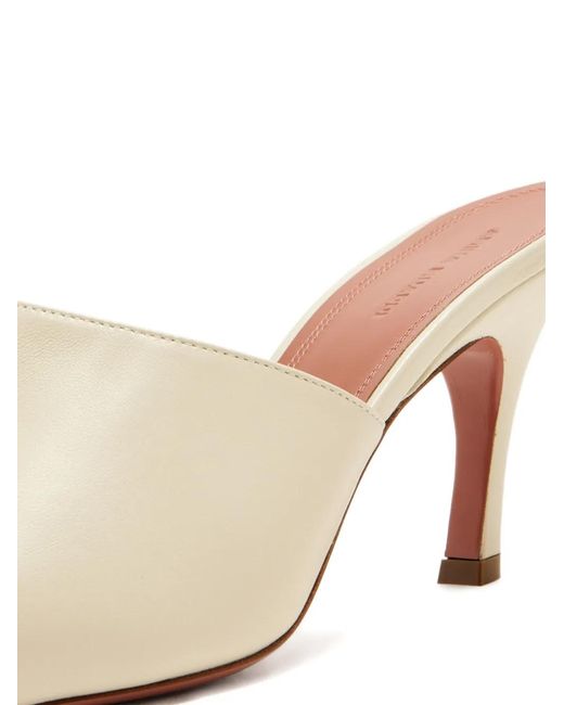 AMINA MUADDI White Jamie Square-toe Heeled Mules