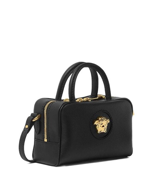 Versace Black La Medusa Leather Mini Tote Bag