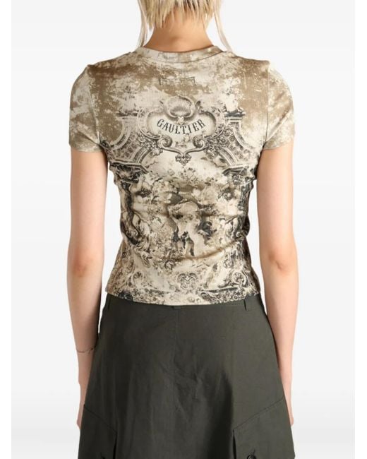 Jean Paul Gaultier Médaillon-print T-shirt Natural