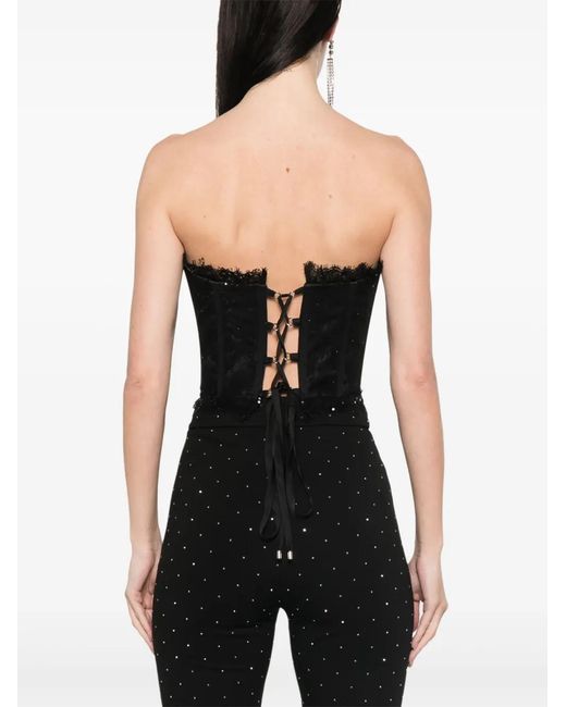 Nissa Black Lace Cropped Top