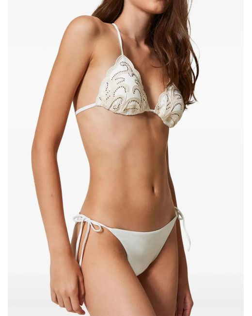 Twinset White Bikinihöschen mit Schnürung