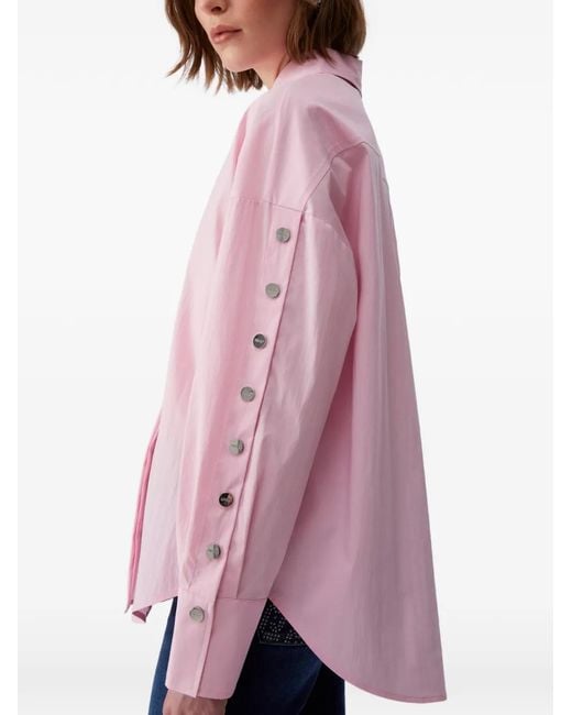Liu Jo Pink Poplin Shirt With Studs
