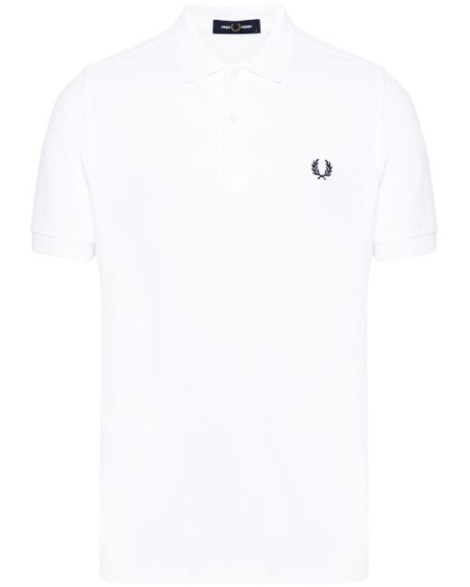 Fred Perry Pikee-Poloshirt mit Logo-Stickerei in White für Herren