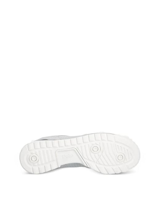 Polo Ralph Lauren White Varick Logo-Embroidered Panelled Sneakers for men