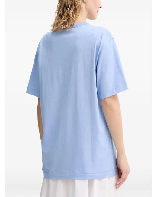 By Malene Birger Blue Embroidered Short-Sleeved T-Shirt