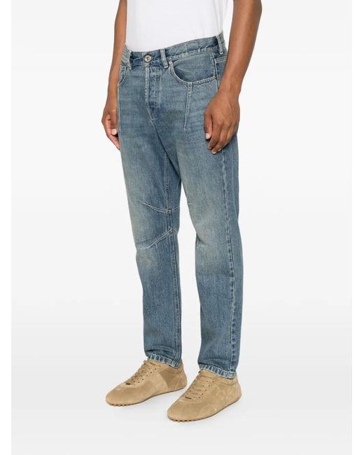 Eleventy Blue Panelled Button Jeans for men
