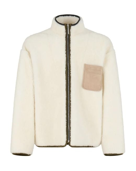 Marni Natural Zip-Up Fleece Bomber Jacket for men