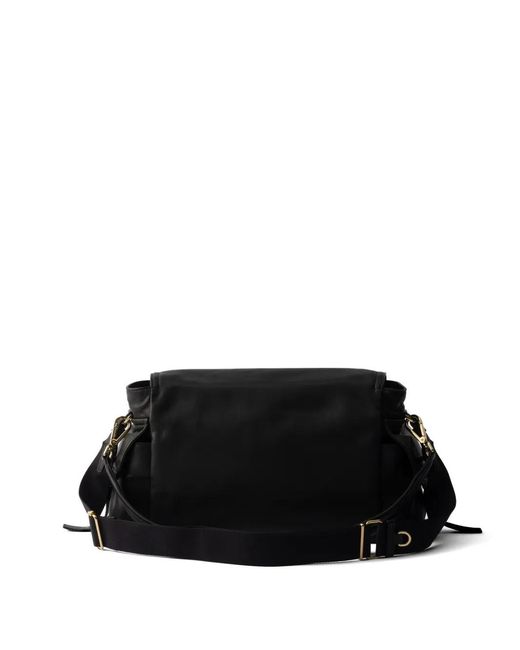 Prada Black Large Leather Explore Shoulder Bag