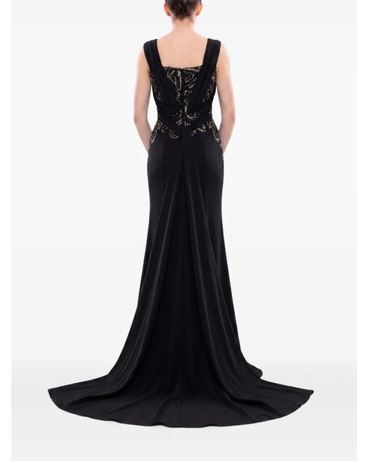 Saiid Kobeisy White Embellished Crepe Maxi Dress