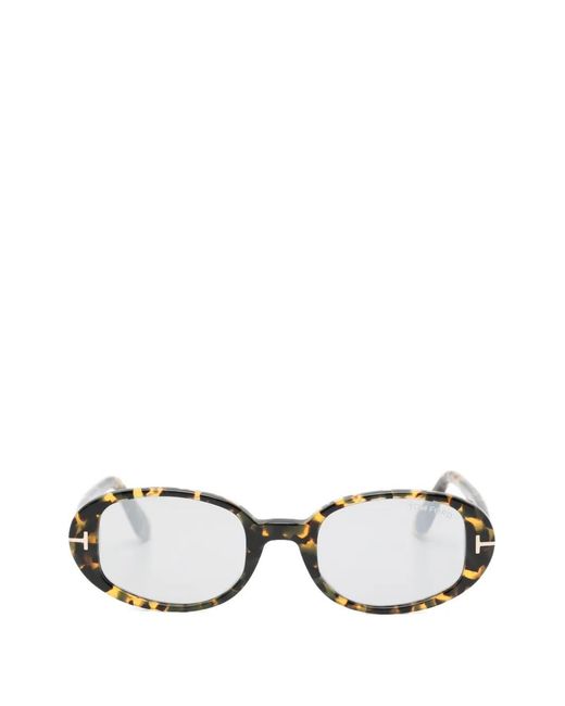 Tom Ford White Tortoiseshell-Effect Sunglasses