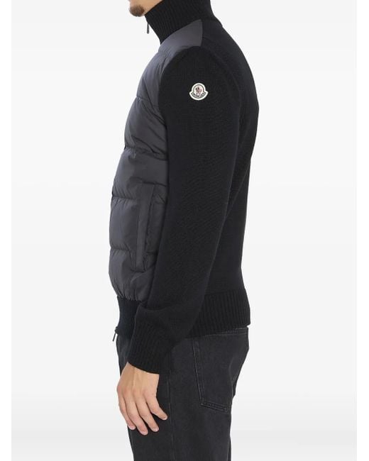 Moncler Black Logo-Patch Padded Jacket for men