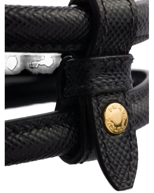 Prada Black Double Medium Saffiano Leather Bag