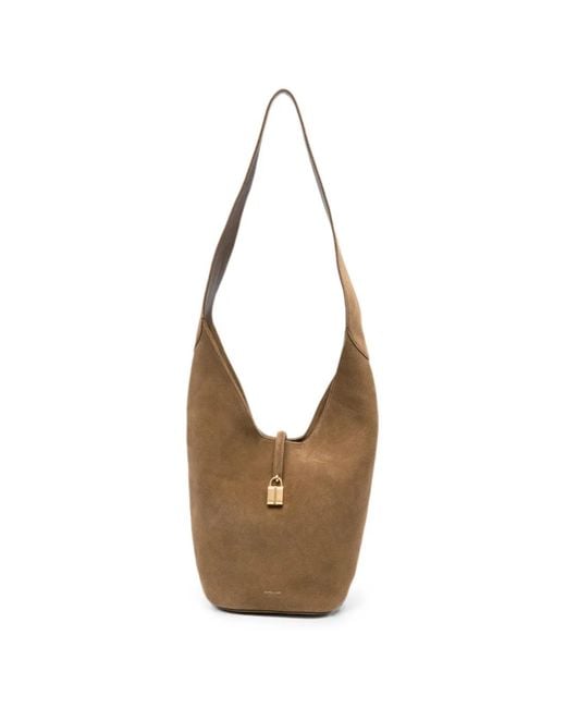 DeMellier London White Siena Suede Shoulder Bag