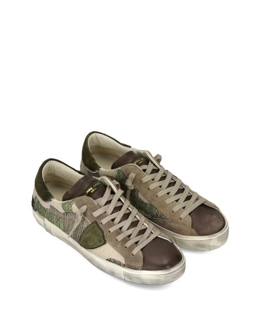 Philippe Model Brown Camouflage-Patterned Low-Top Sneakers for men