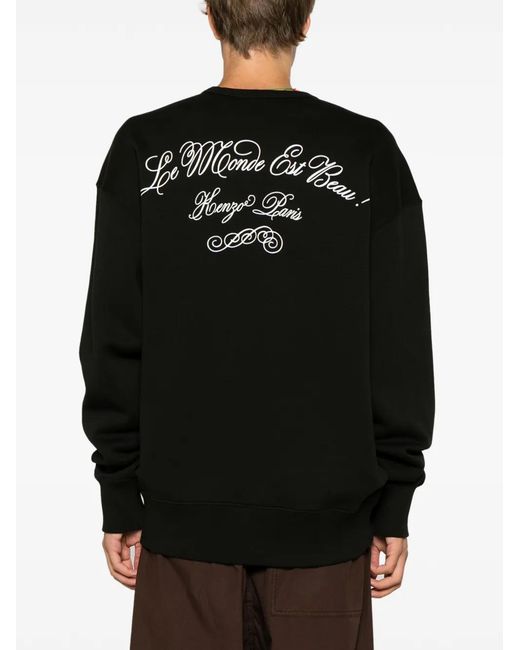 KENZO Black Sweatshirt With Application for men