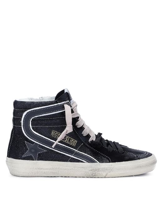 Golden Goose Deluxe Brand Blue Slide High-Top Sneakers