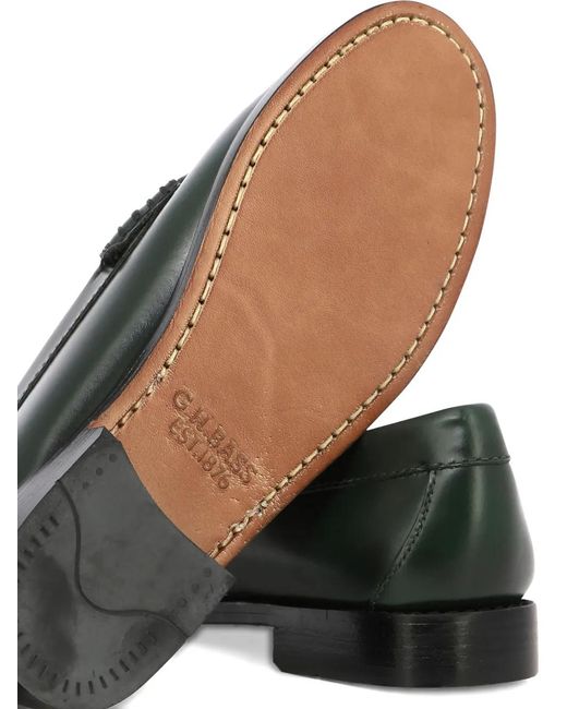 G.H.BASS Green Weejuns Penny Loafers