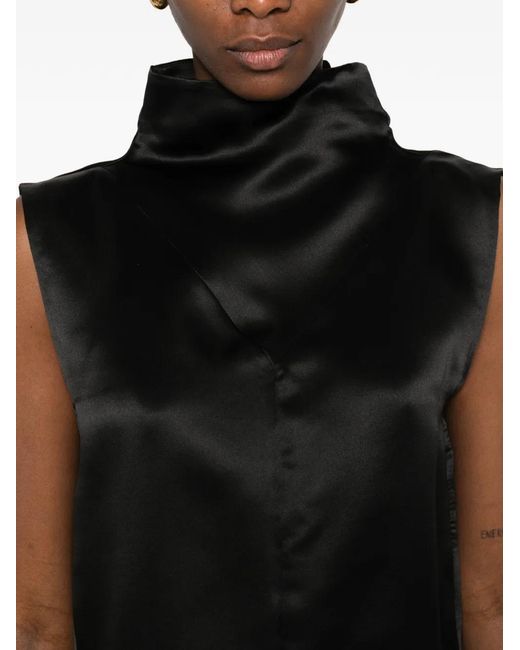 Mark Kenly Domino Tan Black High-Neck Top