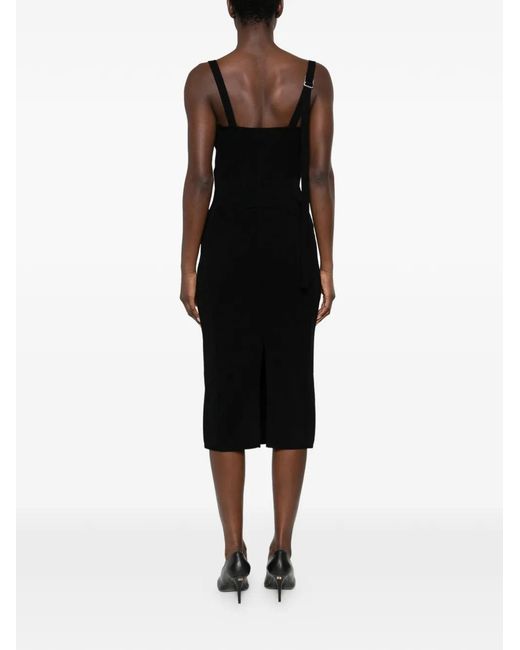 The Attico Black Fitted Midi Dress