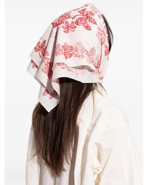 DSquared² Pink Lettering-Print Scarf
