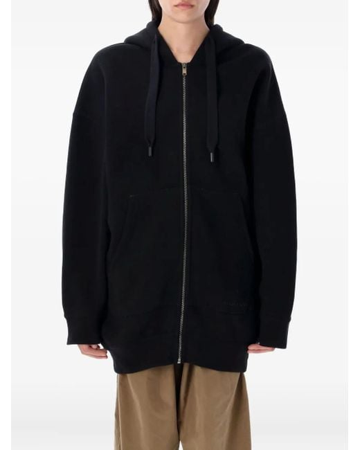 Isabel Marant Black Zip-Up Hooded Top