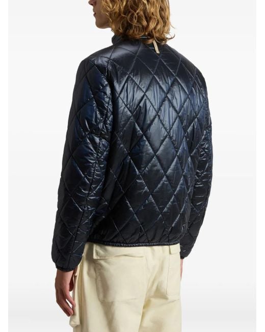 Woolrich Blue Diamond-Quilted Zip-Front Jacket for men