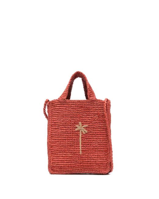 Manebí Red Woven-raffia Mini Bag