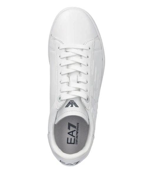 Baskets En Daim À Logo Embossé EA7 en coloris White