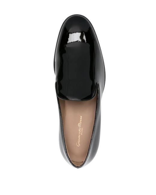 Gianvito Rossi Black Patent-Finish Leather Loafers for men