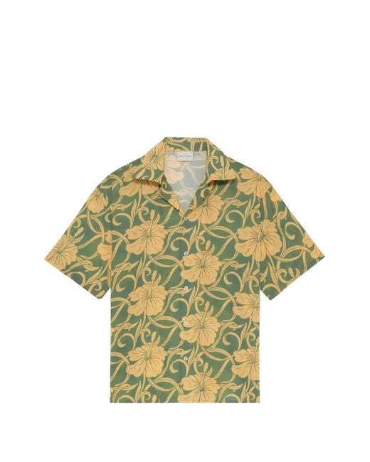 Drole de Monsieur Green Floral-Print Shirt for men