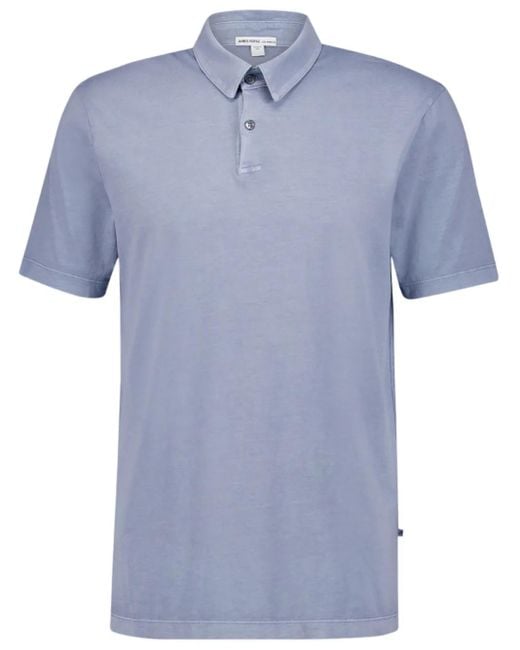 James Perse Blue Cotton Polo Shirt for men