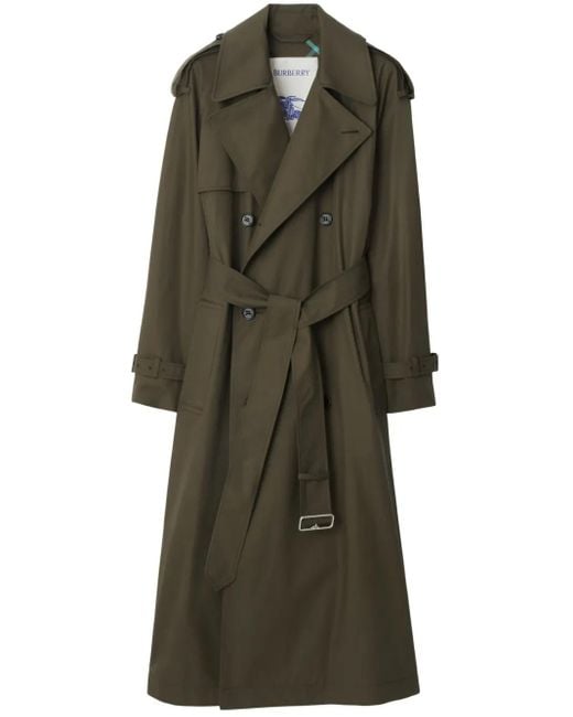 Long Gabardine Castleford Trench Coat Burberry en coloris Green