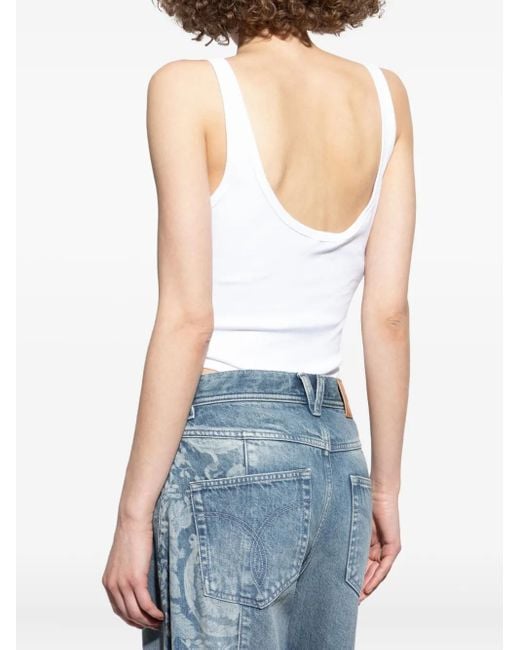 Versace White Button-Front Cotton Body
