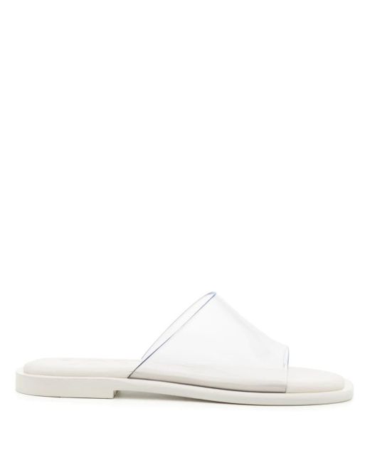 Loewe White Petal Transparent-strap Sandals