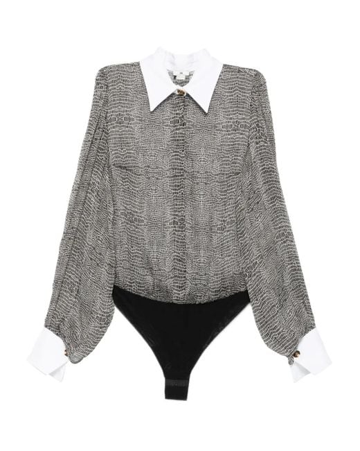 Elisabetta Franchi Body Met Kraag in het Gray