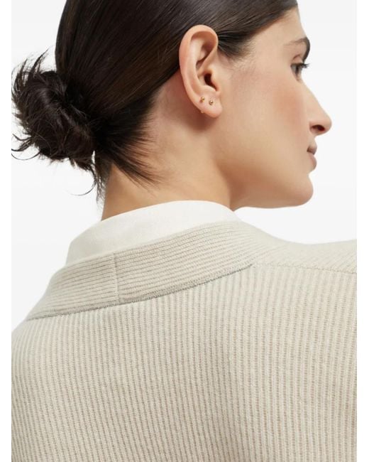 Brunello Cucinelli White Cashmere Layered Cardigan