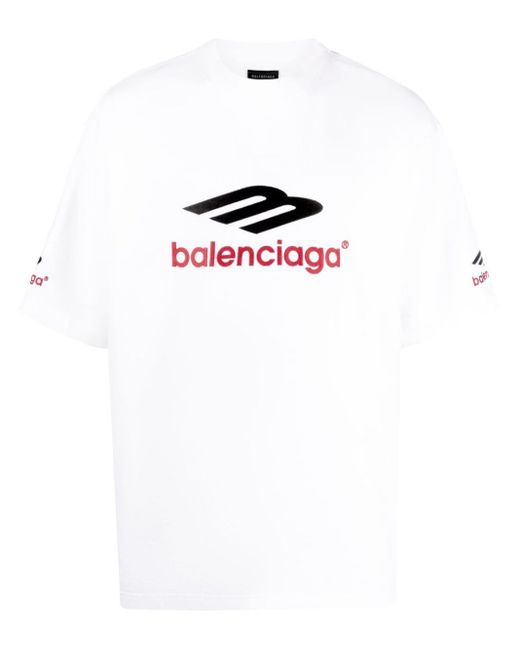 T-shirt con ricamo da Uomo di Balenciaga in Bianco | Lyst