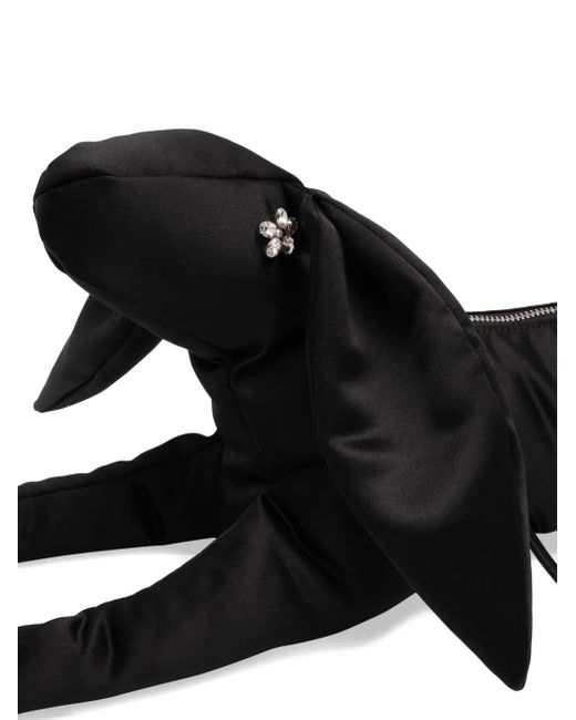 Simone Rocha Black Hare Padded Satin Cross Body Bag