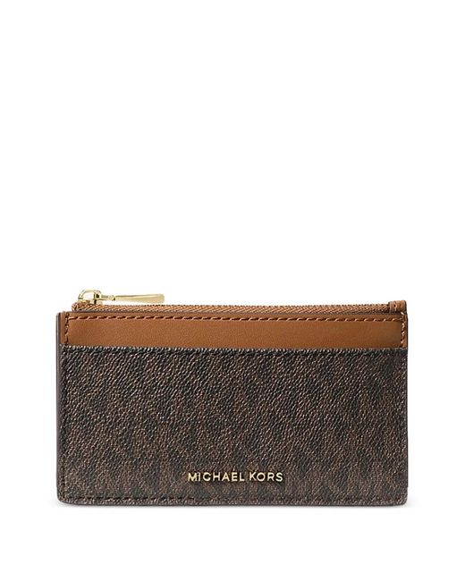 Michael Kors Brown Monogram Zip Wallet