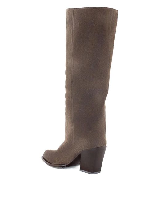 Vic Matié Brown 88Mm Block-Heel Suede Boots
