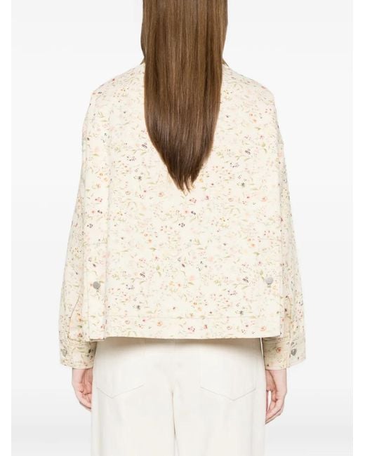 Tela Natural Floral-Print Collar Jacket