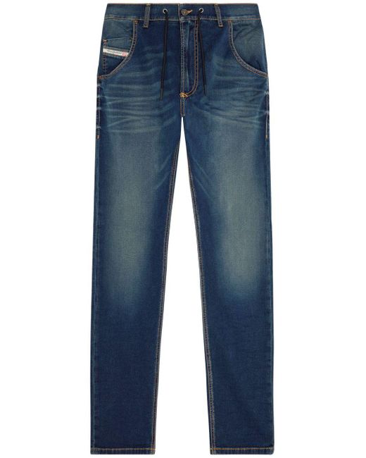 DIESEL Blue D-krooley Low-rise Jeans for men