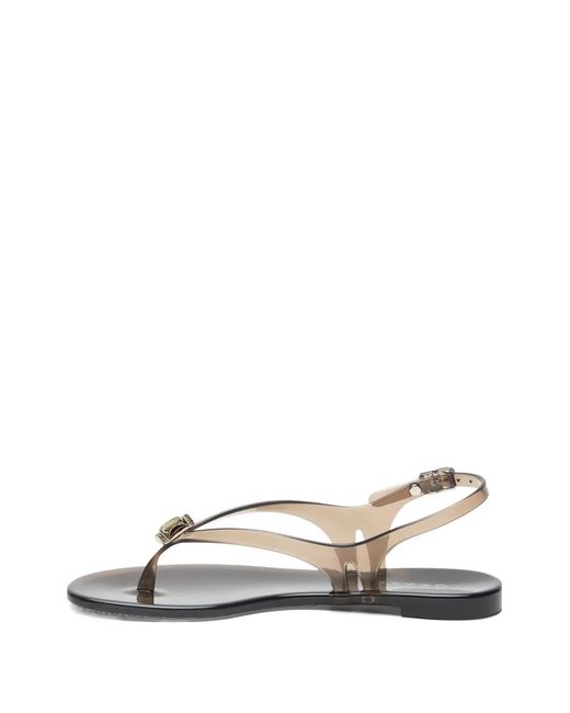 Casadei White Jelly Flat Sandals
