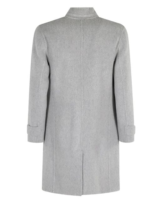 Eleventy Gray Herringbone Reversible Coat for men