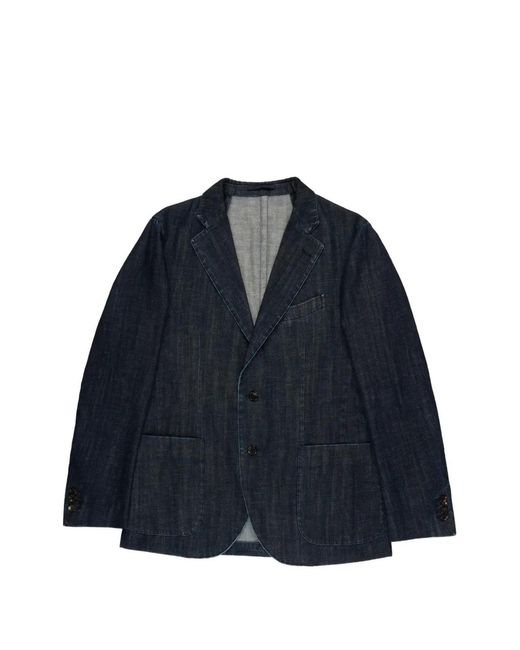 Slowear Blue Denim Slim Blazer for men