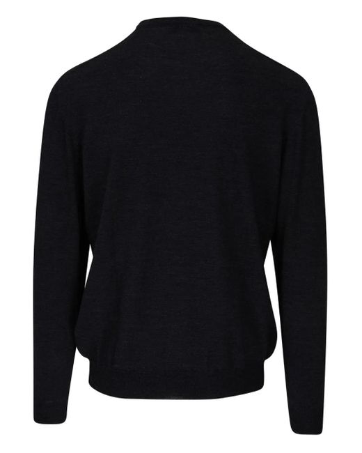 Fedeli Blue Round-Neck Sweater for men