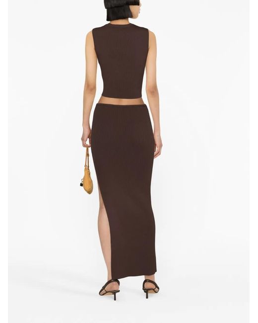 Christopher Esber Brown Slash-Detail Maxi Skirt