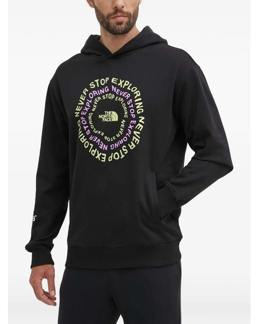 The North Face Black Long-Sleeved Graphic Hoodie for men